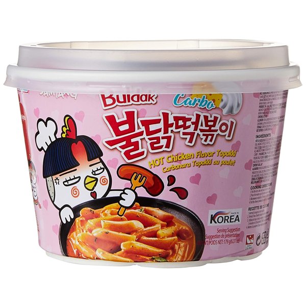 Samyang Buldak Hot Chicken Carbonara Topokki (179g bowl)