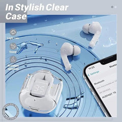 TWS - Wireless Earbuds With Digital Display and Transparent Case Simple Showcase 