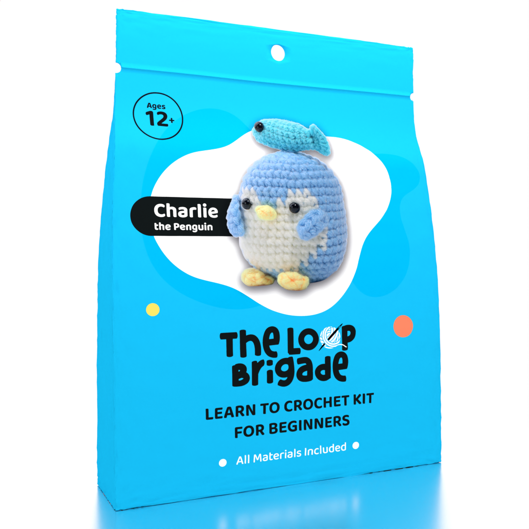 The LOOP Brigade: DIY Mini Crochet Plush Toy Complete Kit For Beginners - Charlie the Penguin