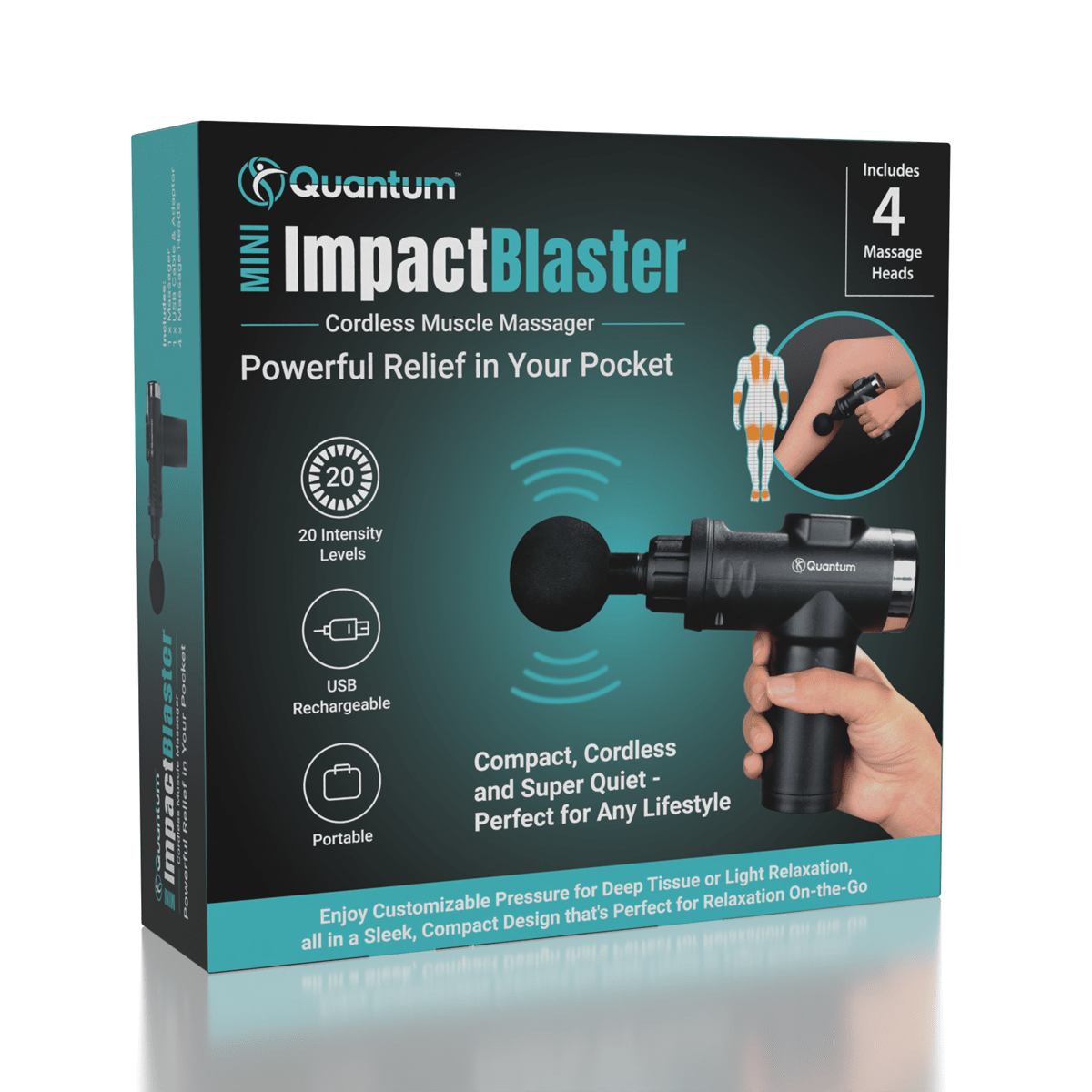 Quantum Mini ImpactBlaster Cordless Muscle Massager Simple Quantum 
