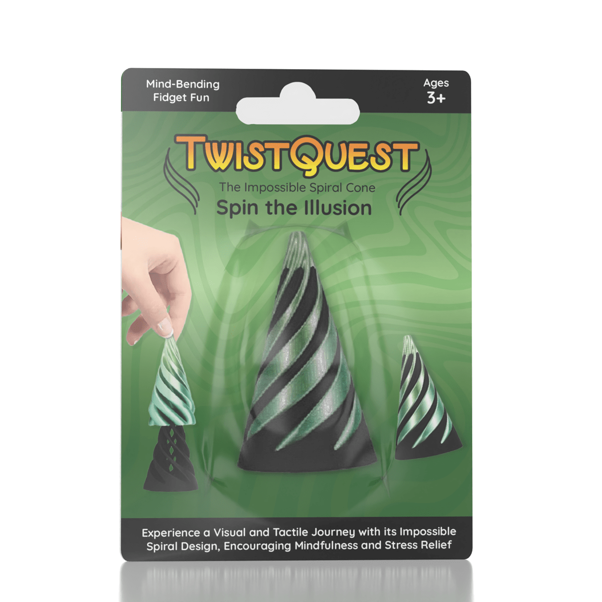 TwistQuest 3D Printed Fidget Spiral Cone Toy (1pc) Multiple Colors Simple Exclusive 