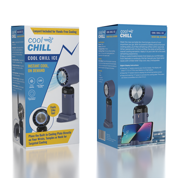 Cool Chill Fan with Ice Plate Blue