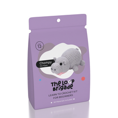 The LOOP Brigade: DIY Mini Crochet Plush Toy Complete Kit For Beginners - Chompy the Hippo
