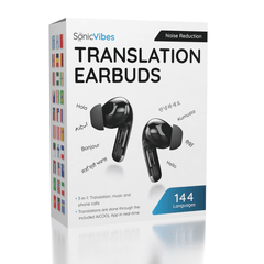 SonicVibes Real-Time Translation Earbuds w/ App (144 Languages) Simple Exclusive 