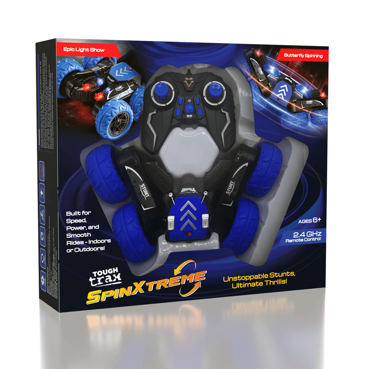 Tough Trax SPINXTREME Remote Control Spinning Stunt Car Simple Tough Trax 