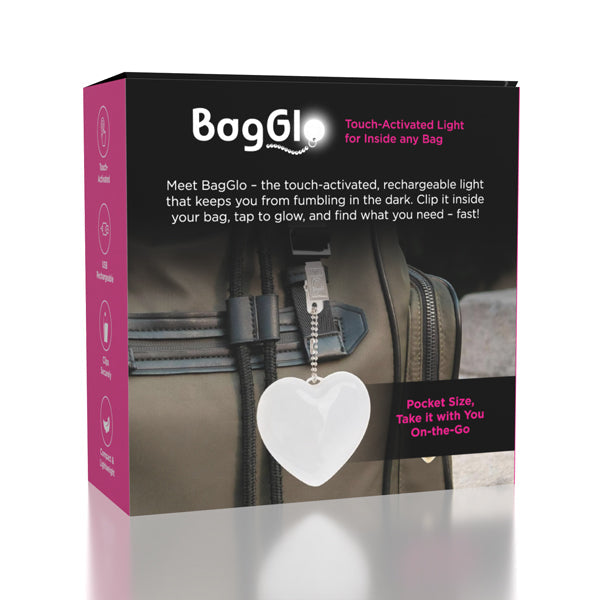 BagGlo Heart-Shaped Automatic LED Purse Light Keychain