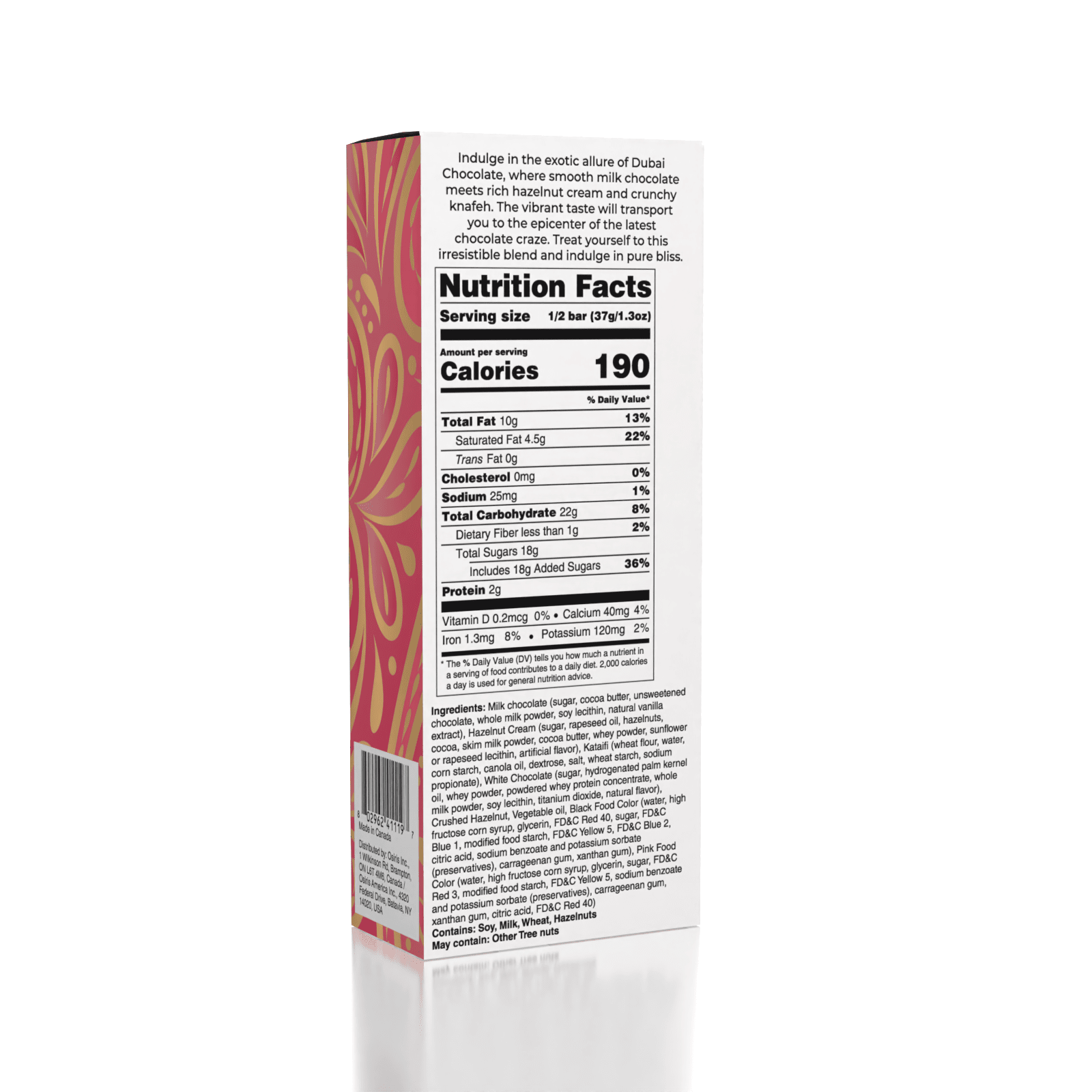 Dubai Chocolate Bar Hazelnut Cream by Oasis Treasures (75g) Simple Oasis Treasures 