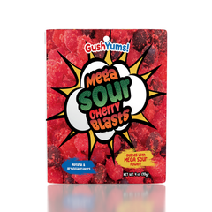 GushYums Mega Sour Cherry Blasts Gushing Gummy Candy (4oz)
