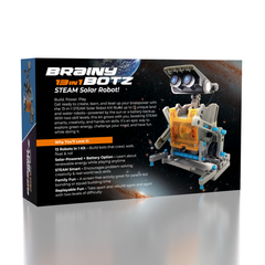 BrainyBotz 13-in-1 DIY Robot Solar-Powered Smart STEM Building & Programming Kit (190pc)