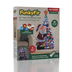 FunkyFir DIY 63" Felt Christmas Tree Wall Hanging w/ LED Lights & Ornaments Simple Exclusive 