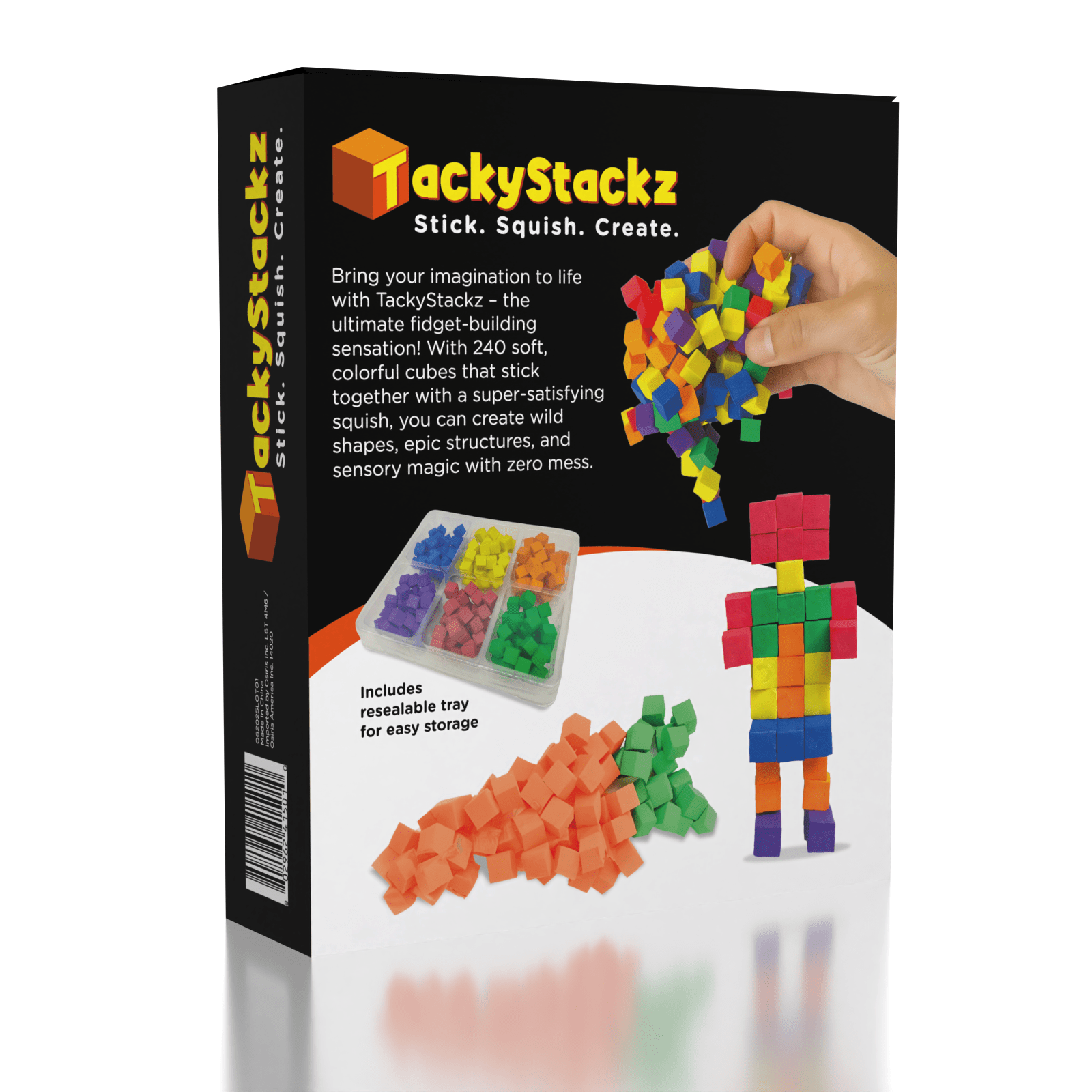 Sticky Ricky Cube TackyStackz Sticky Squishies® Fidget Cubes - Includes Storage Box ...