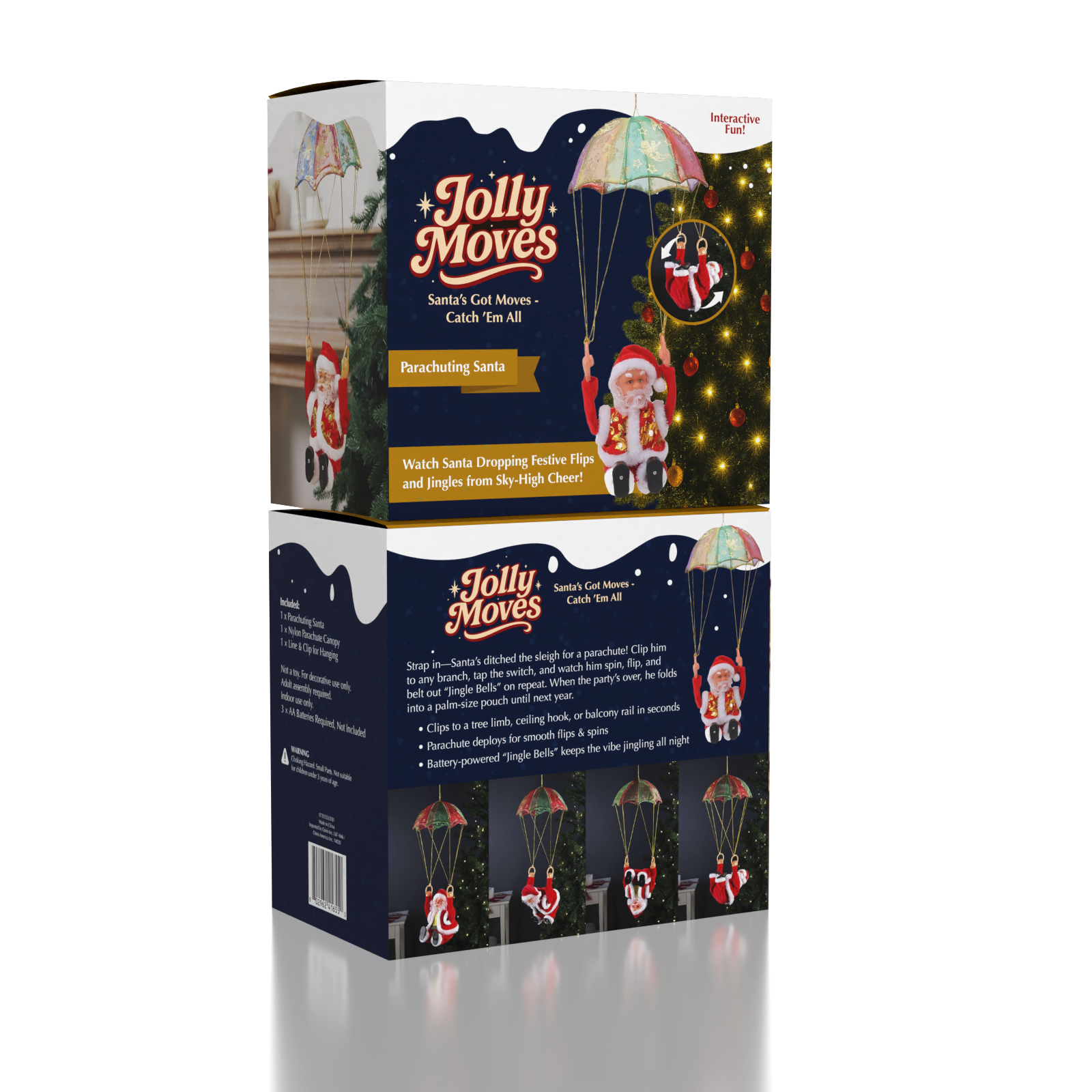Jolly Moves: Tumbling Parachute Santa Claus Toy Simple Exclusive 