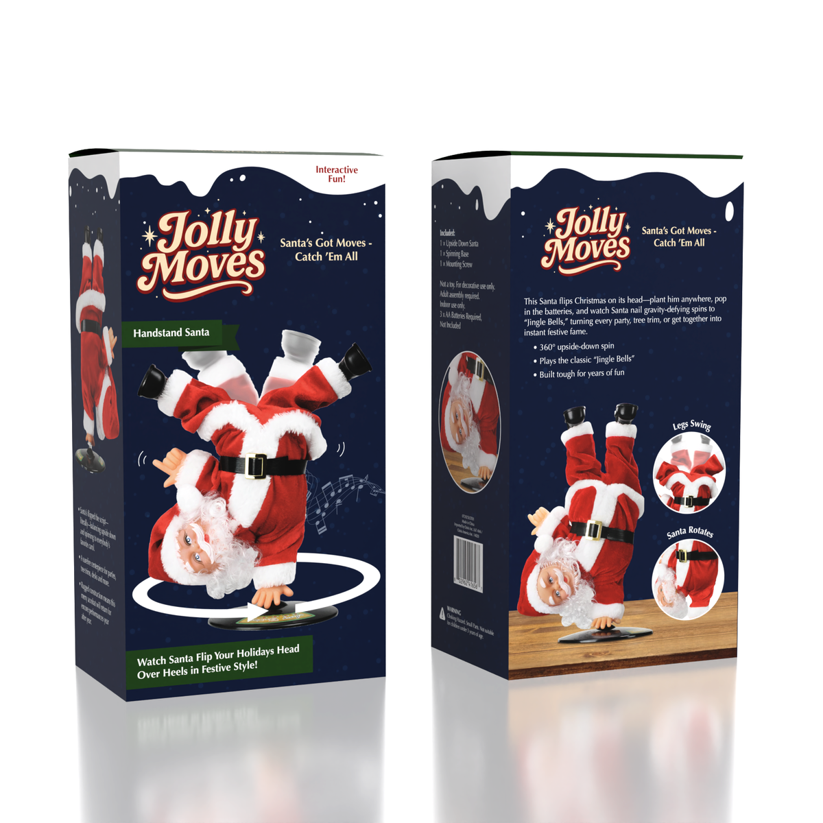 Jolly Moves: Breakdancing Handstand Santa Claus Fun Christmas Decor