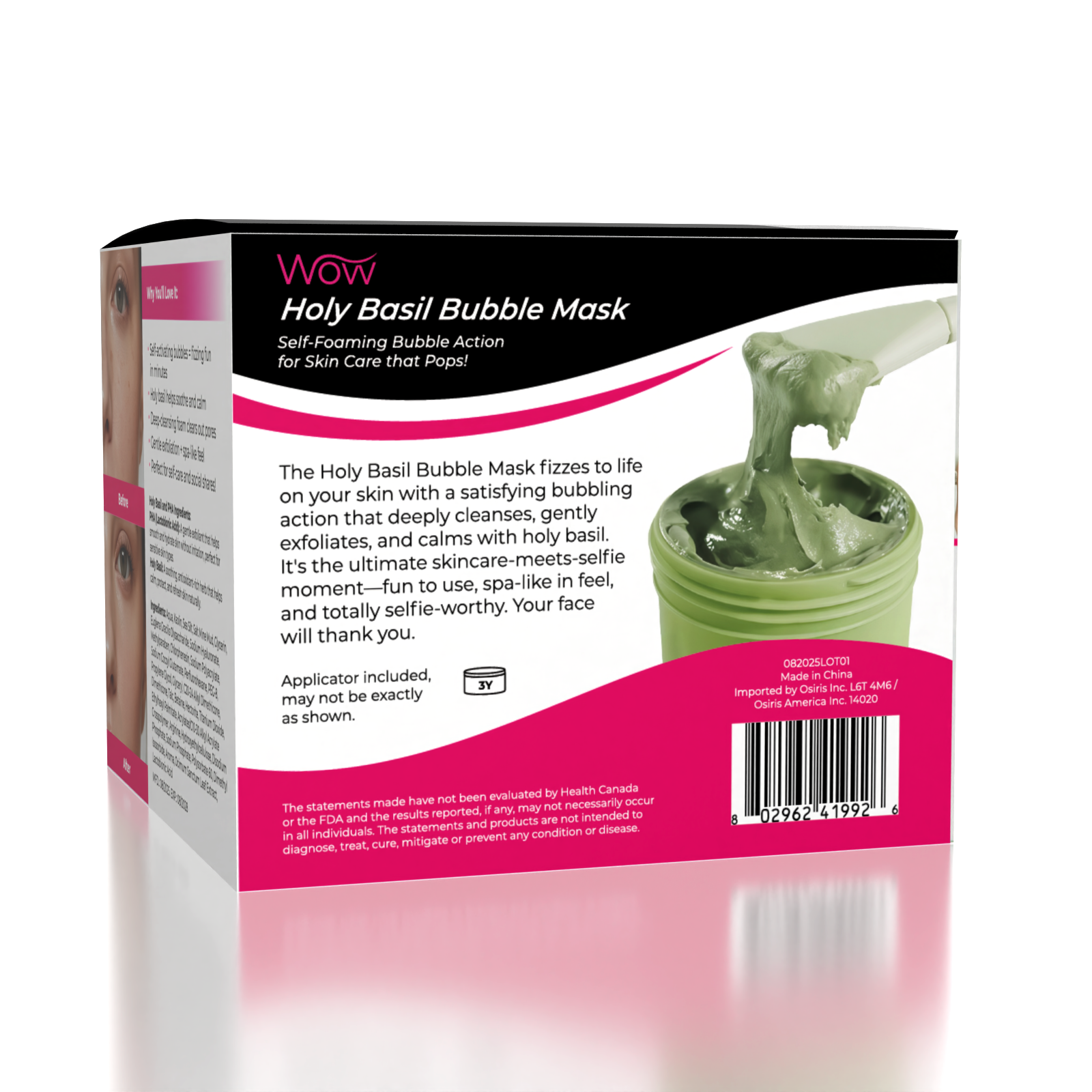 WOW Holy Basil Self-Foaming Bubble Mask (90g) Includes Applicator