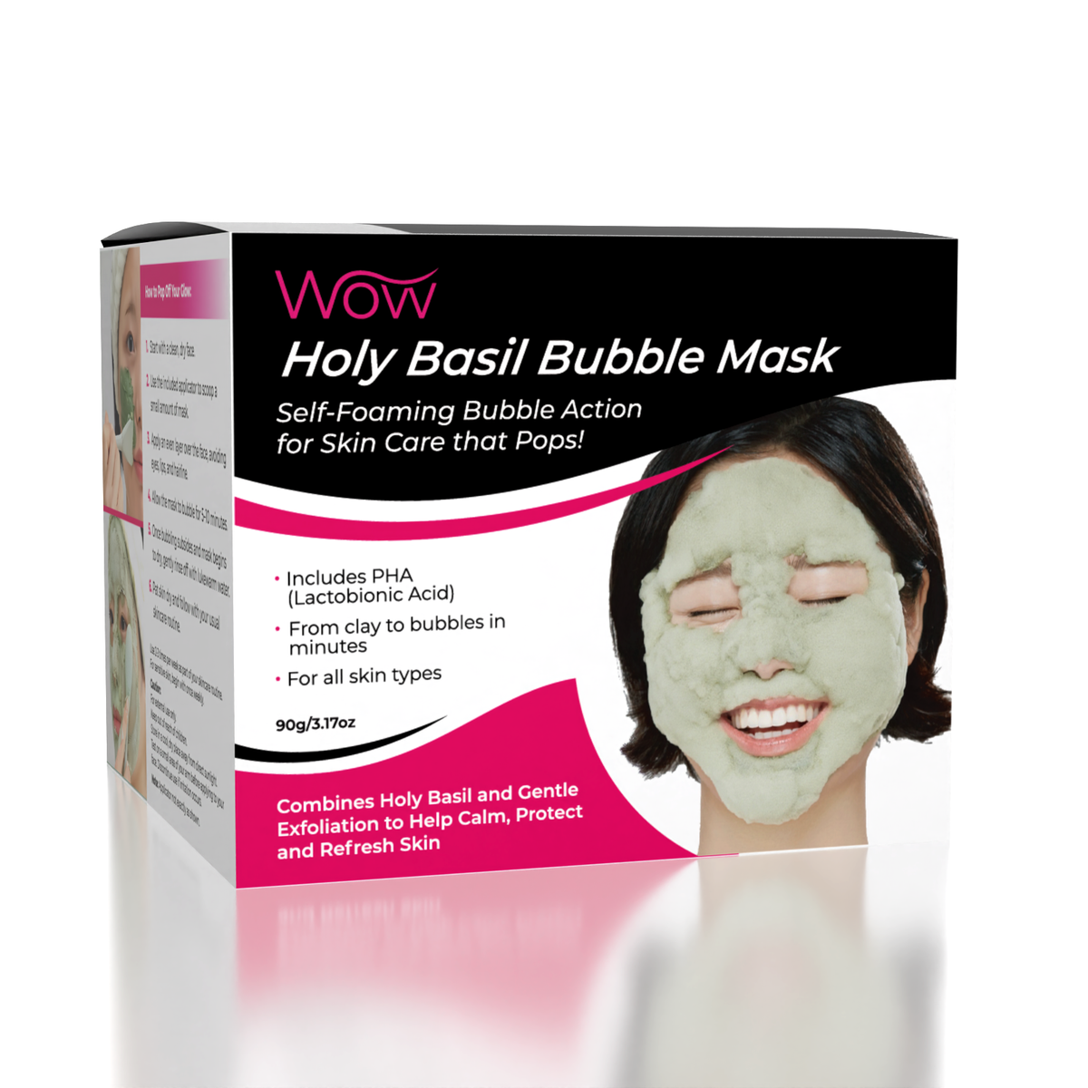 WOW Holy Basil Self-Foaming Bubble Mask (90g) Includes Applicator