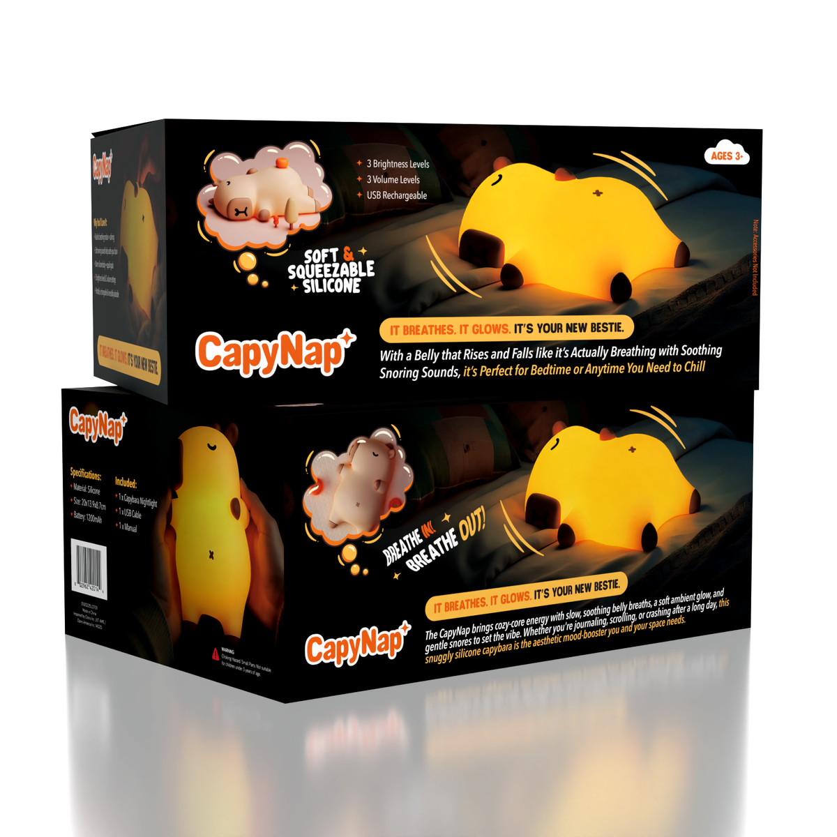 CapyNap Breathing Capybara Night Light Lamp