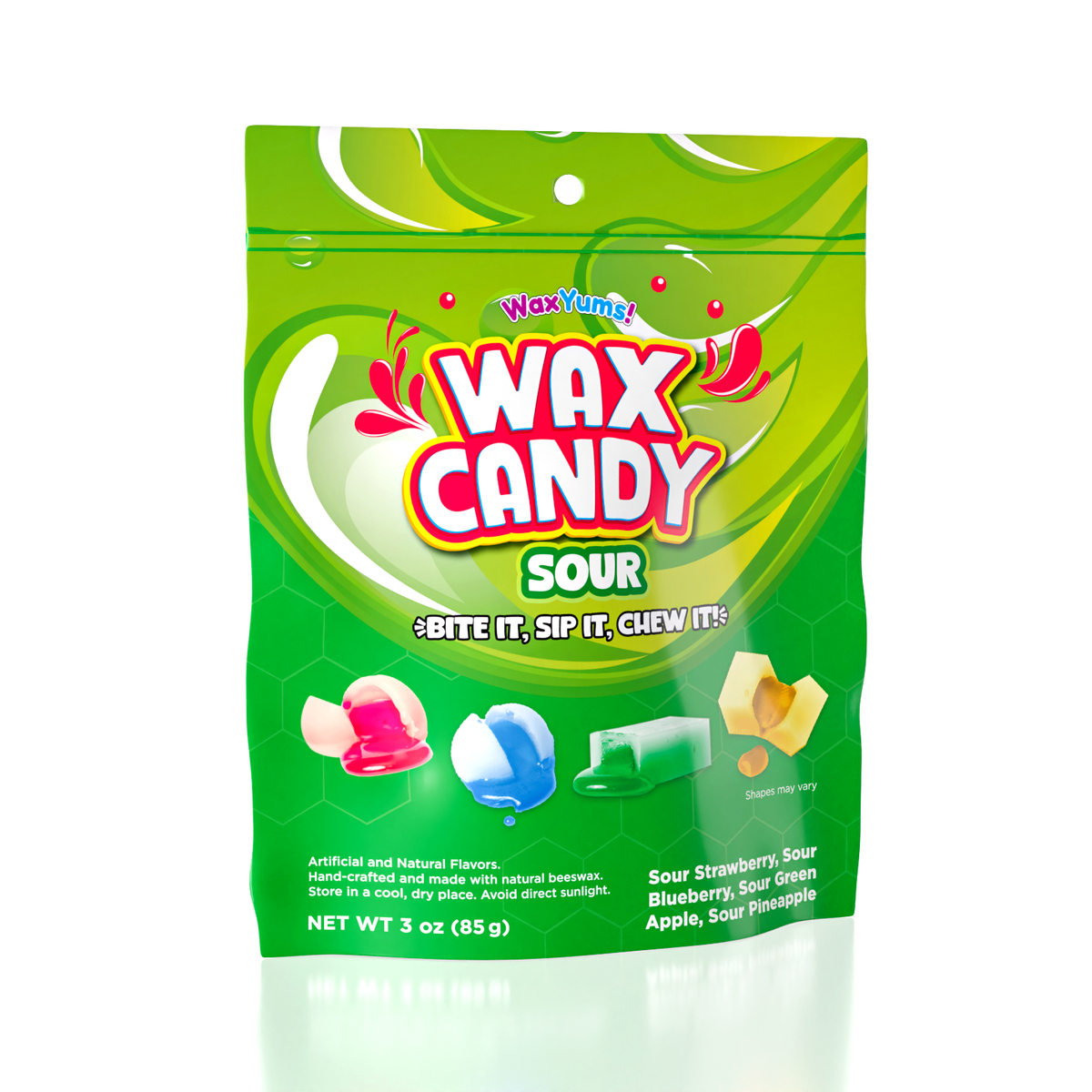 WaxYums! Chewy Gushing Sour Wax Candy Bag (85g)