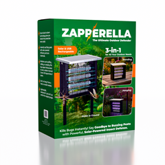 Zapperella 3-in-1 LED Solar Powered Bug Zapper