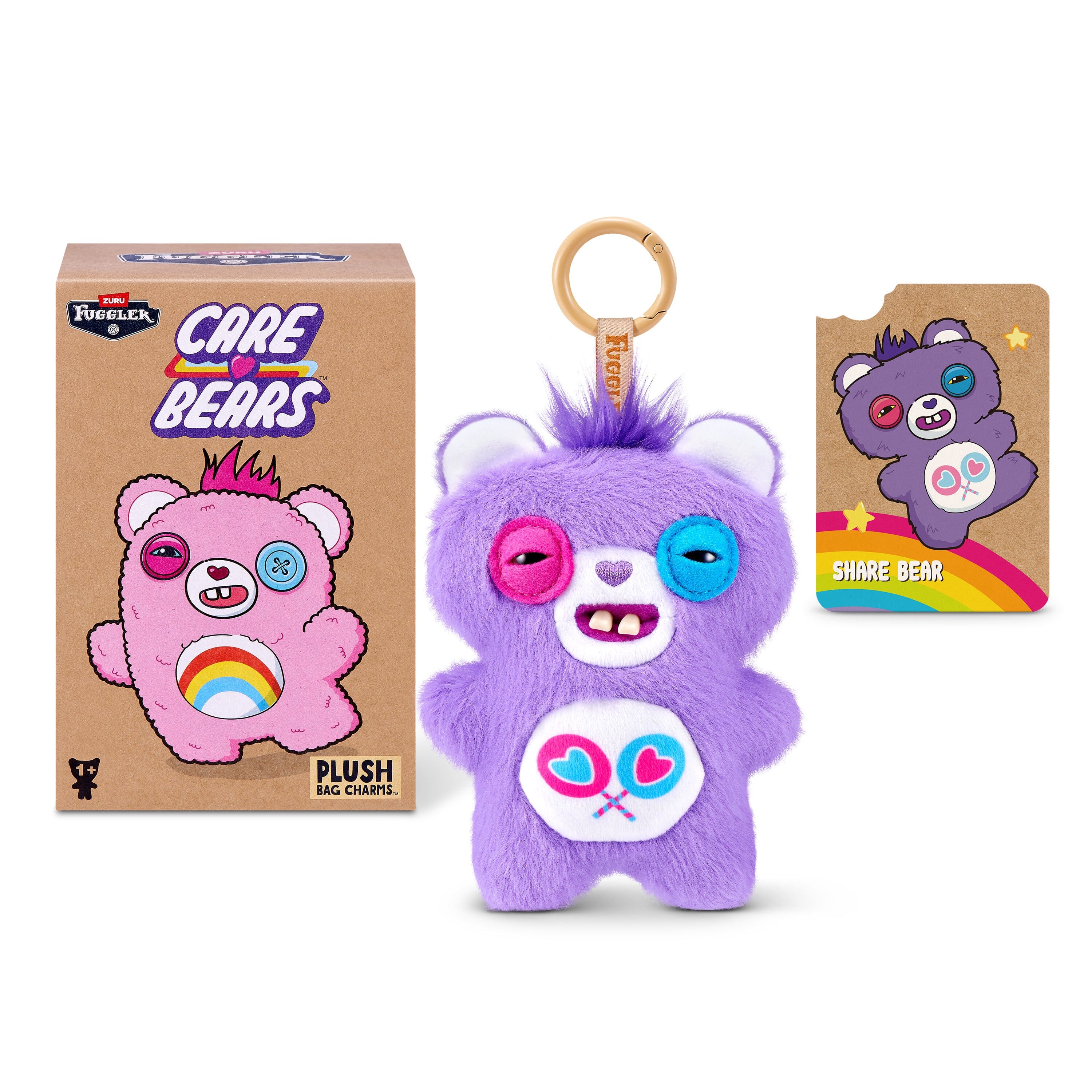 Fugglers Care Bears Plush Keyring Series 1 Blind Box (1pc) Simple Fuggler 