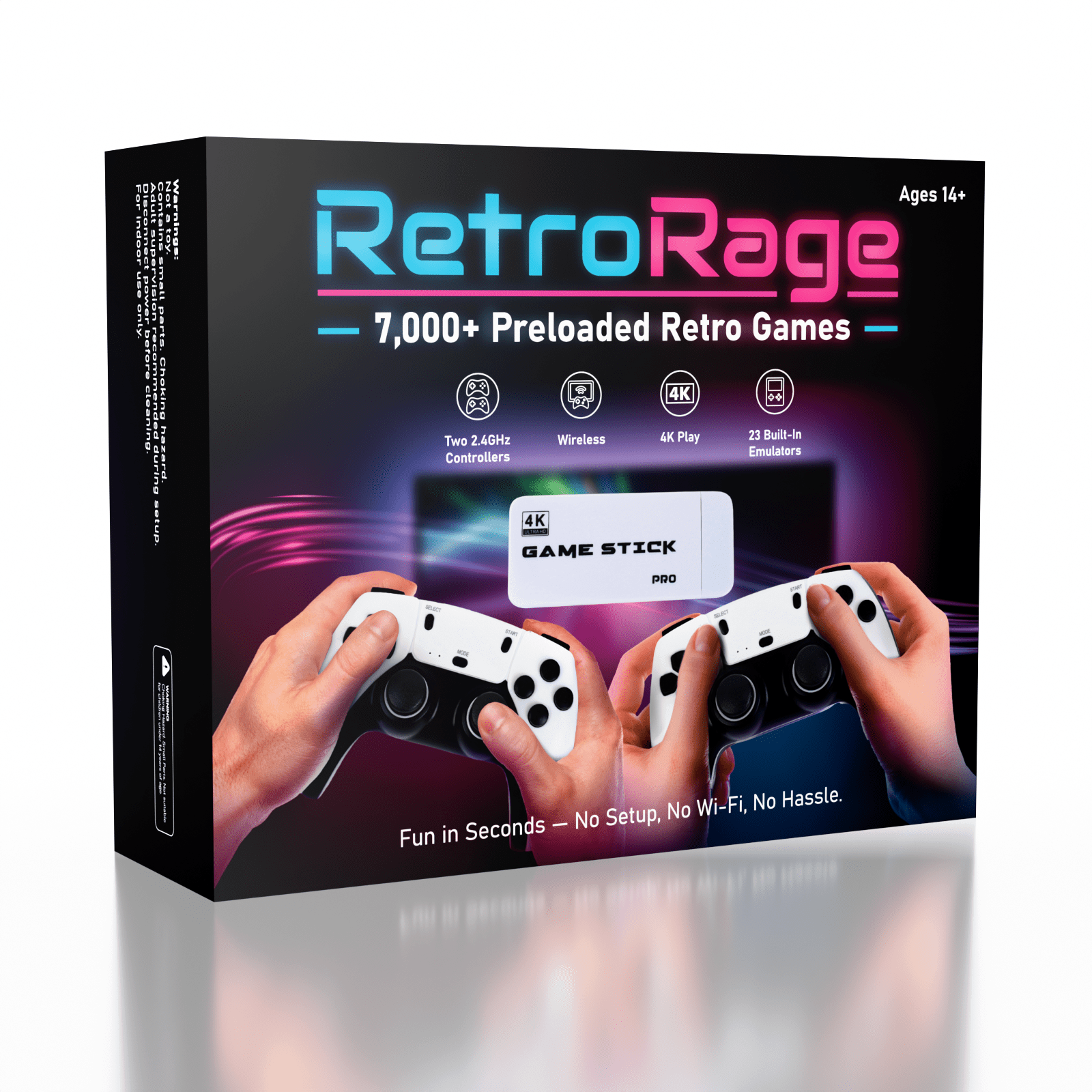RetroRage 4K HDMI Game Stick Pro w/ 2 Controllers - Over 7000 Retro Games! Exclusive 