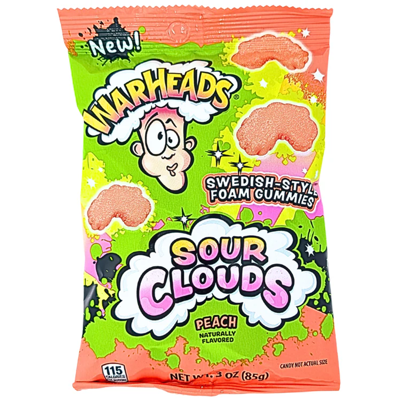 Warheads Sour Clouds Peach – Soft & Chewy Sour Candy (3oz)