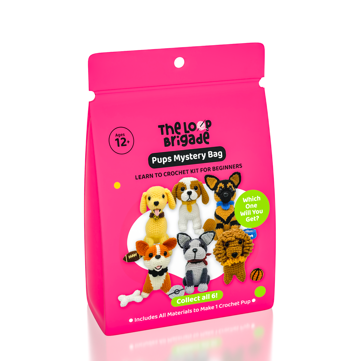 The LOOP Brigade: Mystery Pups DIY Crochet Plush Toy Complete Kit For Beginners Blind Bag