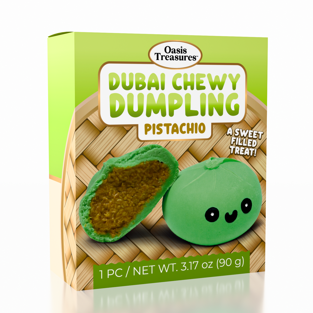 Dubai Dumpling Pistachio Flavor Korean Chewy Cookie by Oasis Treasures (90g)