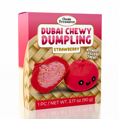 Dubai Dumpling Strawberry Flavor Korean Chewy Cookie by Oasis Treasures (90g)