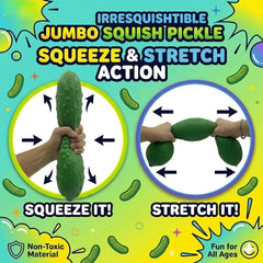 IRRE SQUISHTIBLE 12” Jumbo Squish Pickle – Giant Stress Relief Squishy Toy (1pc)