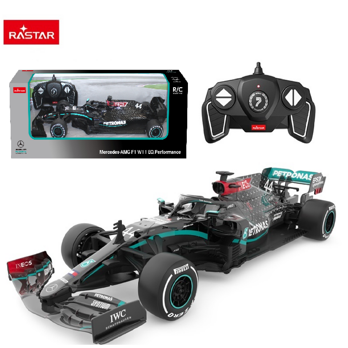 Rastar R/C 1:18 Mercedes-AMG F1 W11 EQ Performance – Remote Control Formula 1 Race Car Simple Rastar 