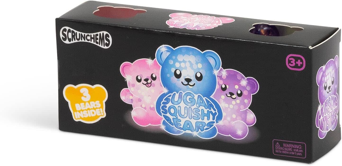 Scrunchems Sugar Diddy Bears Squishy Fidget Toy (3pc) Simple Scrunchems