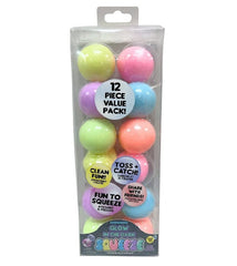 Expressions Glow In The Dark Squeeze Ball Fidget Toys (12-Pack) – Stress Relief Sensory Toy Simple Expressions 