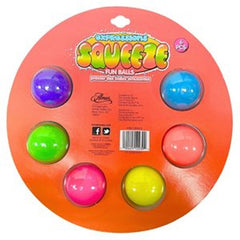 Expressions Rainbow Squeeze Ball Fidget Toys (6pc) – Colorful Stress Relief Sensory Squishy Set