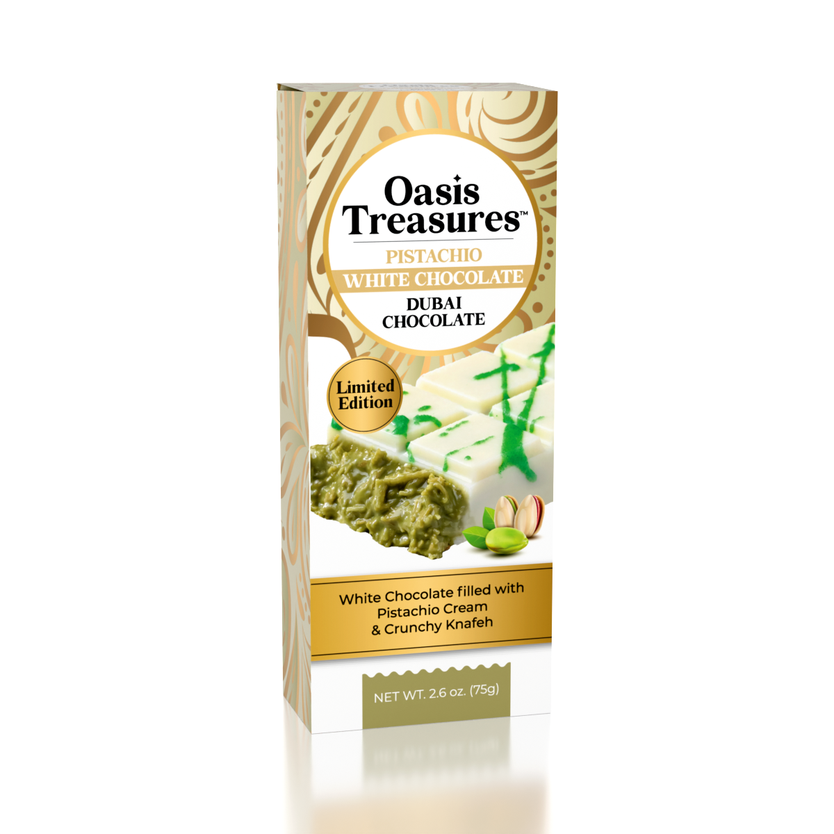 Dubai Pistachio White Chocolate Bar Pistachio by Oasis Treasures (75g)