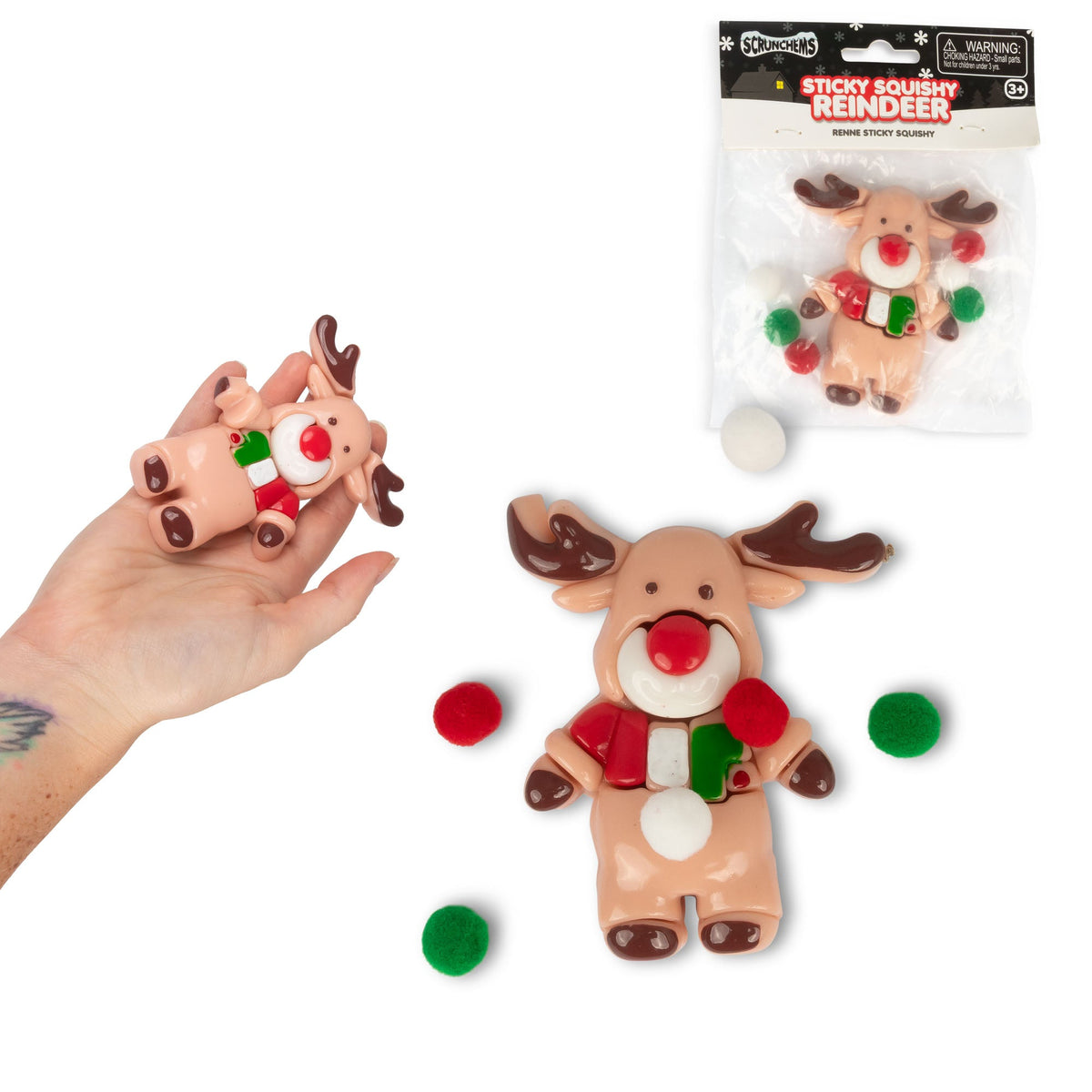Scrunchems Sticky Squishy Reindeer Fidget Toy (1pc)