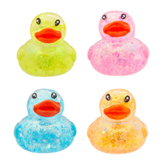 Sensory Toy Box Squishy Glitter Ducks Stress Relief Fidget Toy (4 pack)