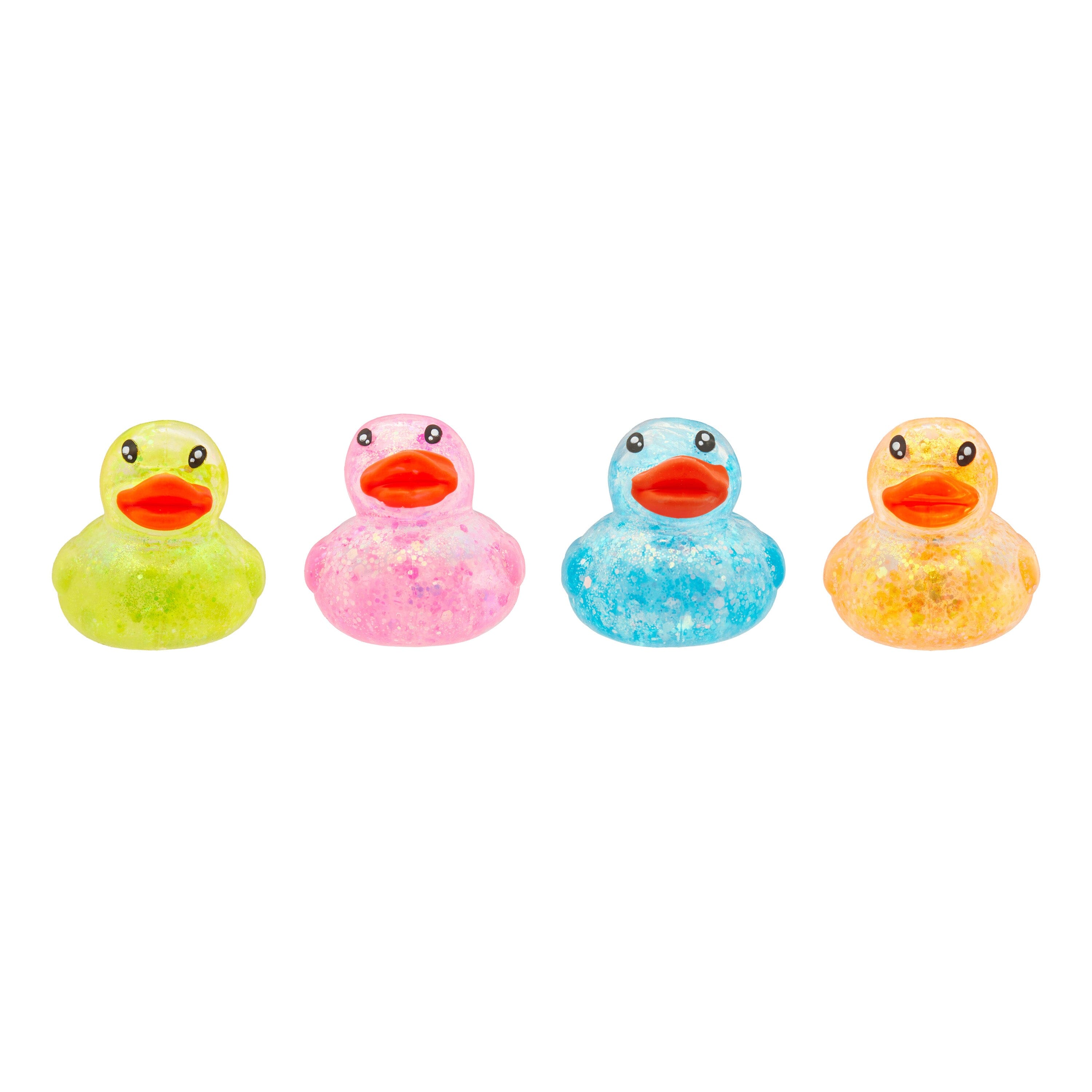 Sensory Toy Box Squishy Glitter Ducks Stress Relief Fidget Toy (4 pack) Simple Exclusive