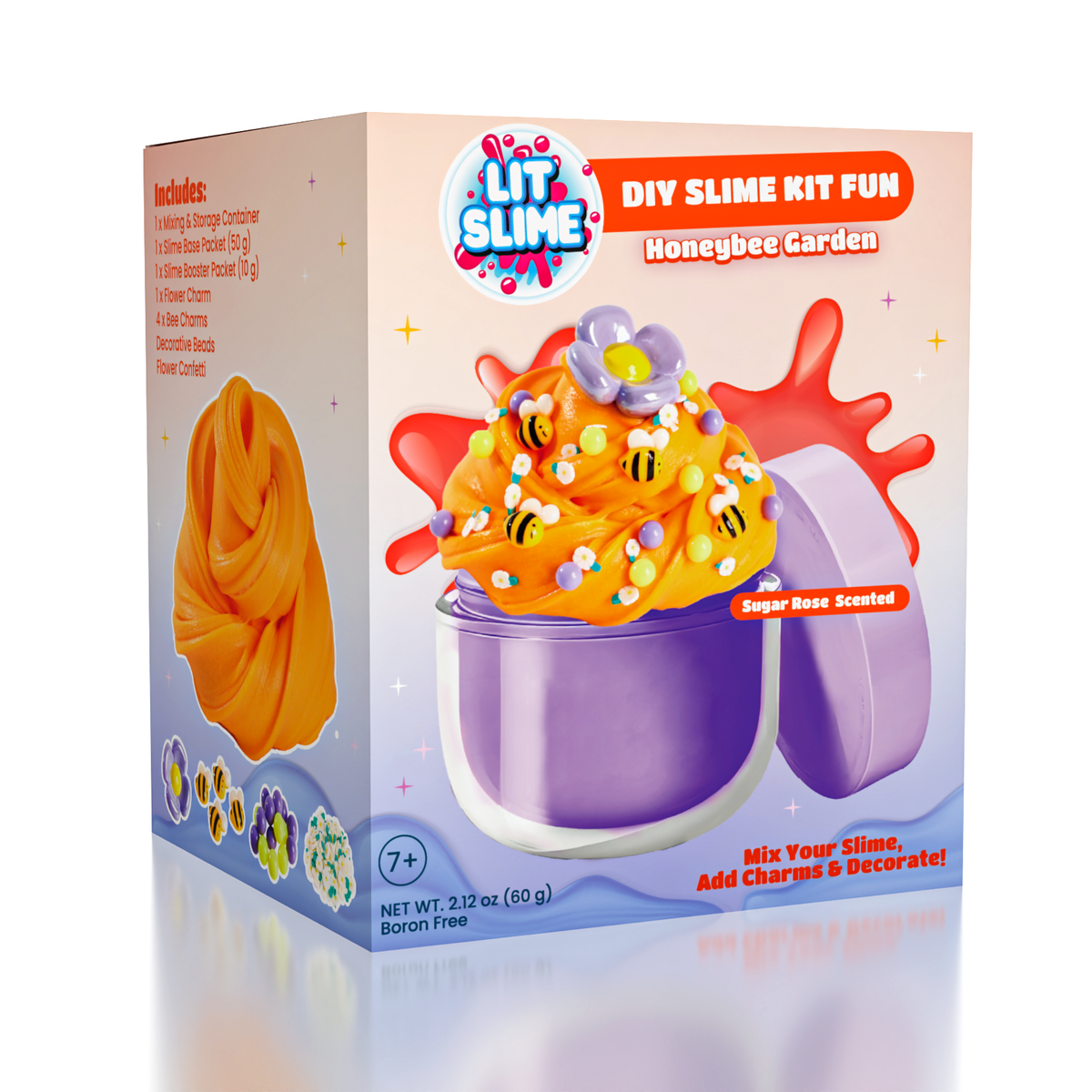 LIT Slime DIY Scented Slime Kit with Charms (1 Jar) Honeybee Garden