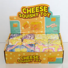 Swirl Cheese Cube Slow-Rise Squishy 2.5" Fidget Toy (1pc) Ships Assorted