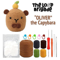 The LOOP Brigade: DIY Mini Crochet Plush Toy Complete Kit For Beginners - Oliver the Capybara Simple Exclusive 