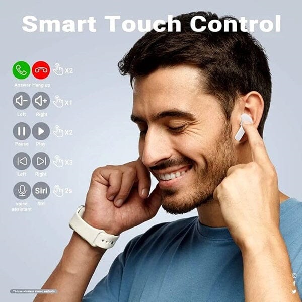 TWS - Wireless Earbuds With Digital Display and Transparent Case Simple Showcase 