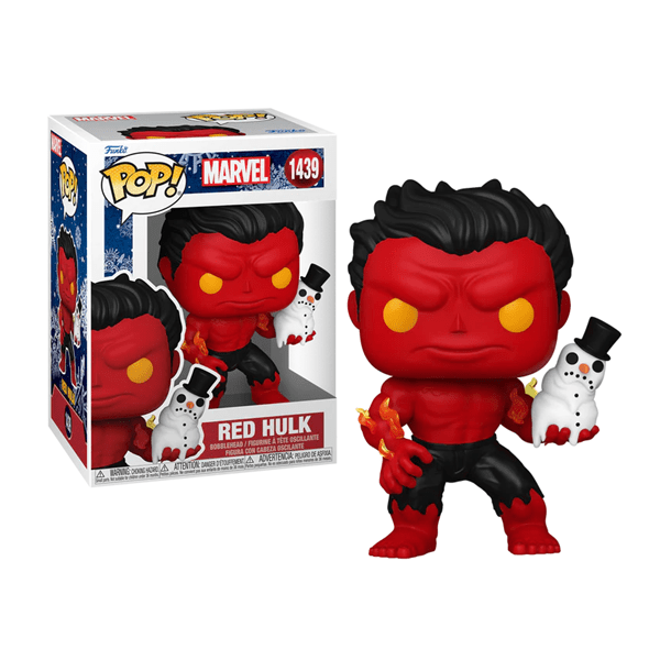 Funko Pop! Marvel: Holiday - Red Hulk with Snowman Figure Simple Funko 