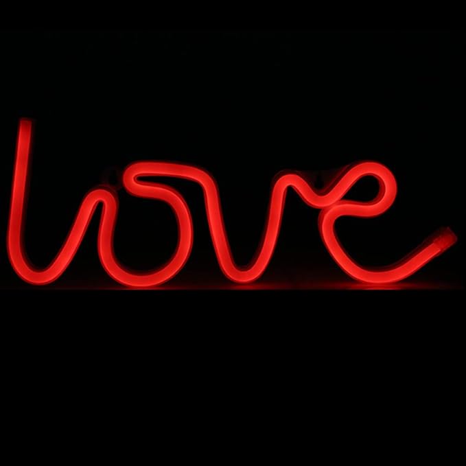 Illumina: 3D Text Red Neon Love Light