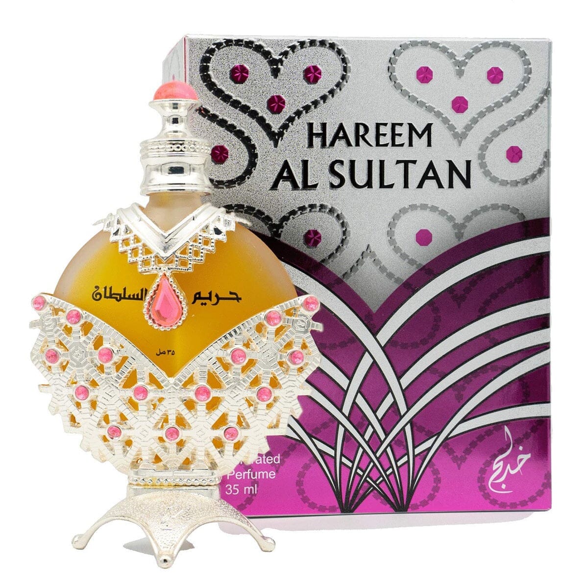 Khadlaj Hareem Al Sultan Silver Pink Unisex Perfume Oil (35mL) Simple Khadlaj Hareem 