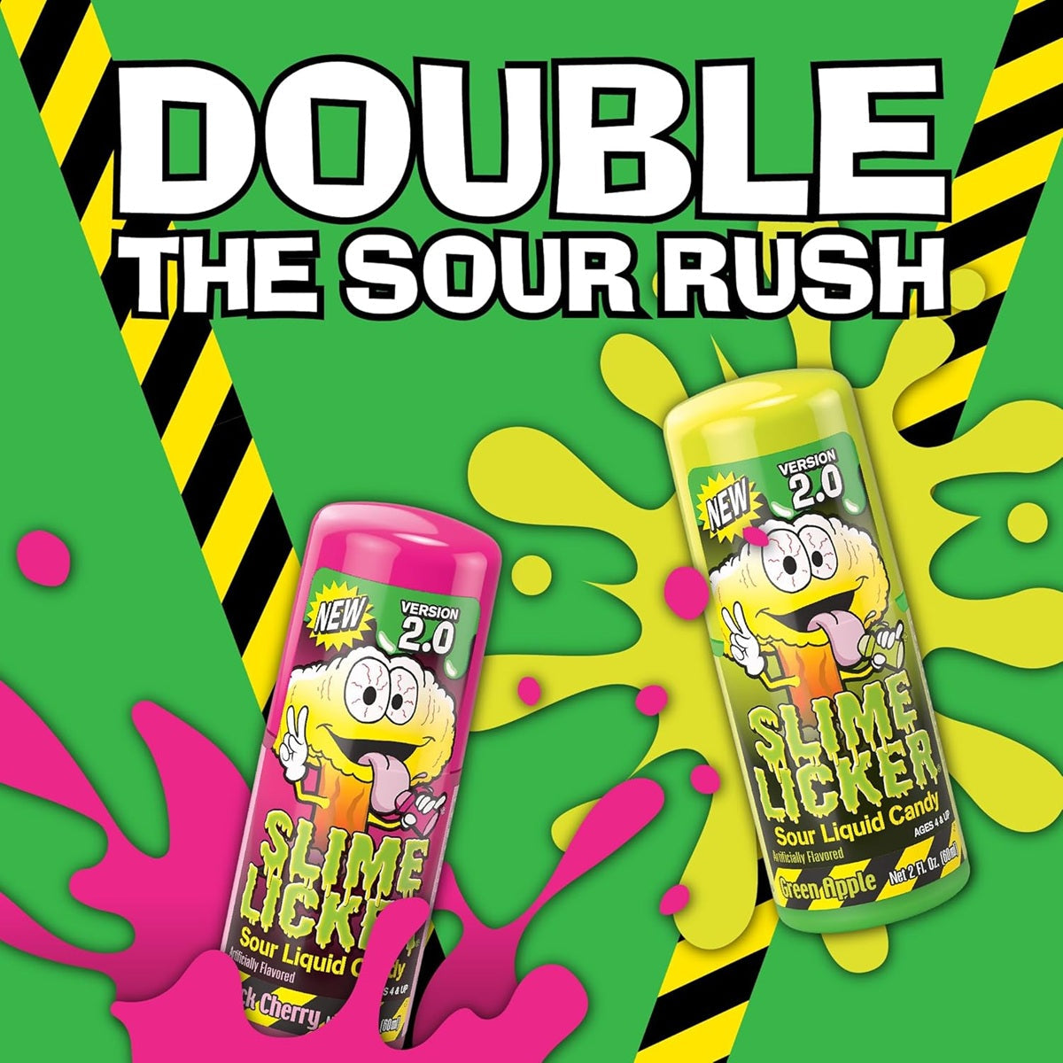 Toxic Waste: Slime Licker 2.0 Version - Green Apple & Black Cherry Roller (Ships Assorted)