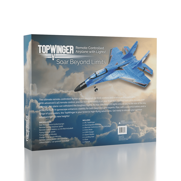 Topwinger: 2.4G Remote Control Fighter Jet with Extra Battery! Simple Showcase 