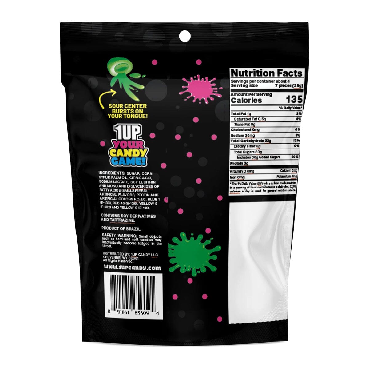 1UP: Sour Bursts Fruit Chews Orange Pack Simple 1UP 