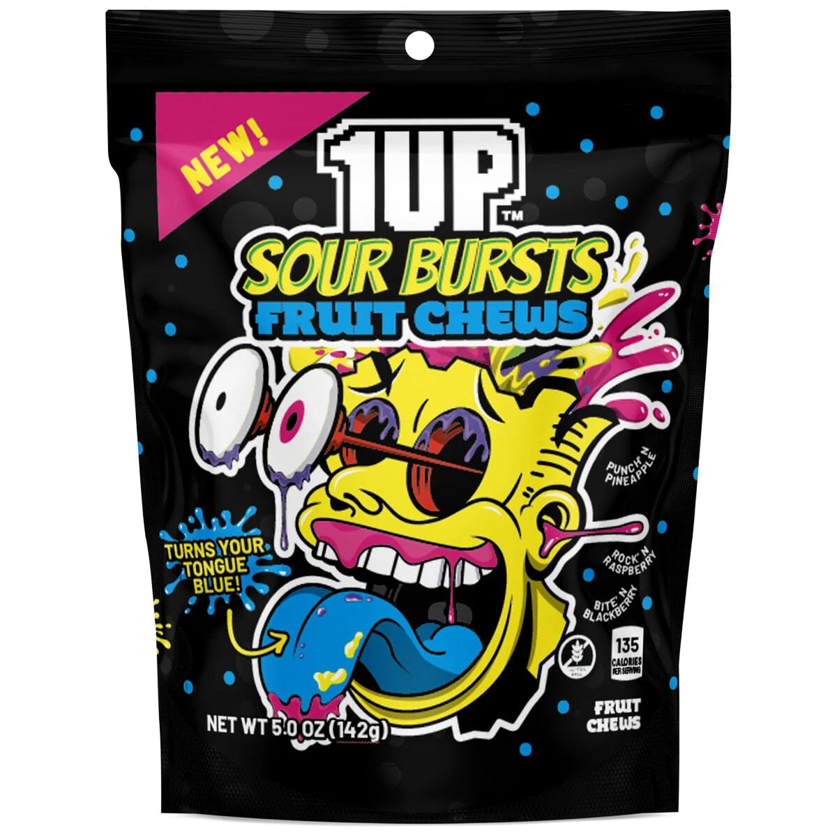 1UP: Sour Bursts Fruit Chews Blue Pack Simple 1UP 