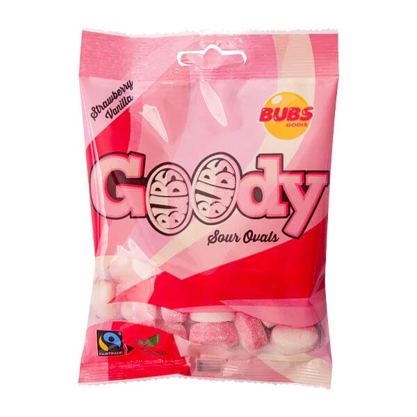 BUB's Godis: Sour Strawberry Vanilla Goody Ovals (90g) Simple Showcase 