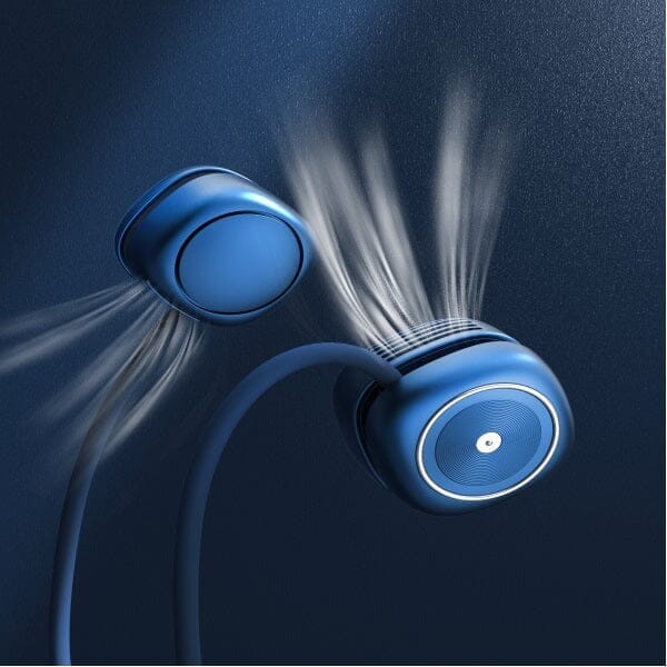 Cool Chill Foldable Neck Fan Blue Simple Showcase 